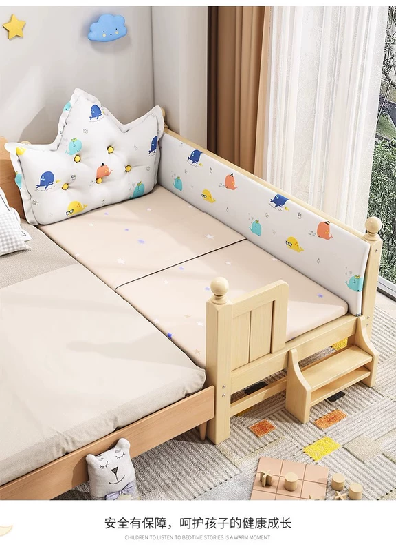 Giường ghép trẻ em, giường mở rộng, giường gỗ nguyên khối cho người lớn, giường cũi trẻ em tùy chỉnh, giường ghép lớn