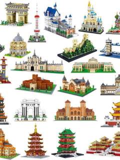 Epang palace great wall small particles insert creative building blocks difficult construction toys suitable for le puzzle 3d model