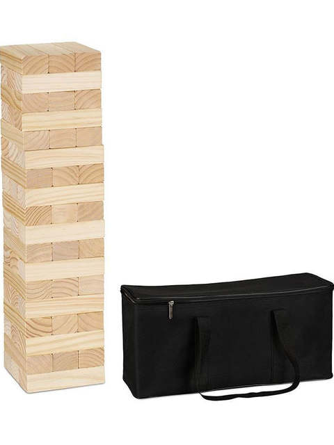 Garden Parent-Child Toy Stacking Fun, Large Wooden Stacking Blocks Made of Paulownia Wood, Suitable for Adults