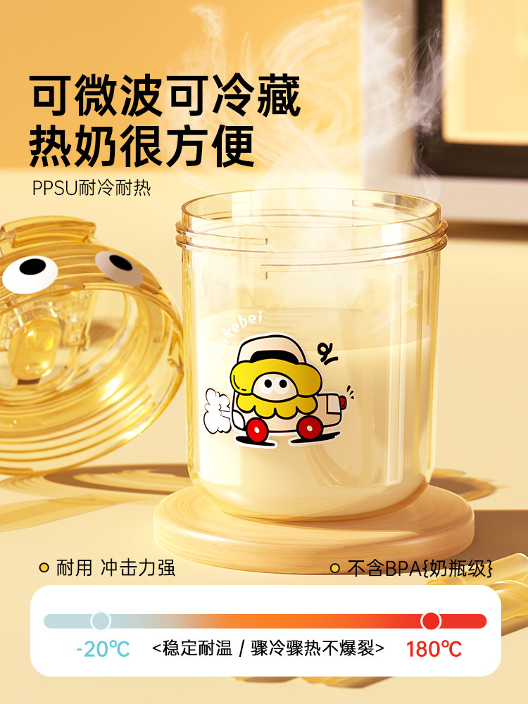 [Special Clearance] Children's Milk Cup 1-3 Years Old Baby Bottle Ppsu Straw Cup Learning to Drink Baby Milk Cup