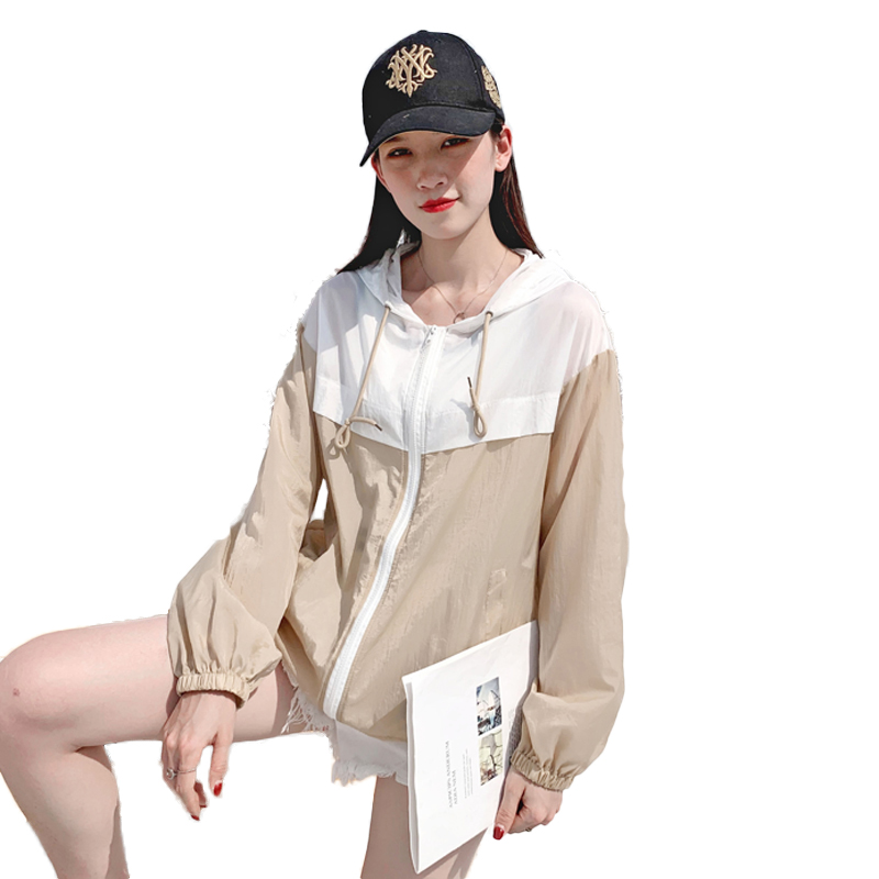 quần áo chống nắng cô gái mùa hè váy 2020 junior học sinh trung học Hàn Quốc mới phiên bản loose-fitting áo dài tay mỏng