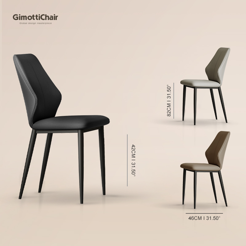 Chair Brief Modern Nordic Genuine Leather Backrest Soft Bag Living Room Dining Chair Willy-style Minimalist High-end Dining Chair Home-Taobao