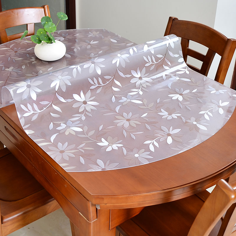 Oval table cloth table top protective film transparent soft glass plastic PVC soft glass telescopic folding table cushion plastic cushion