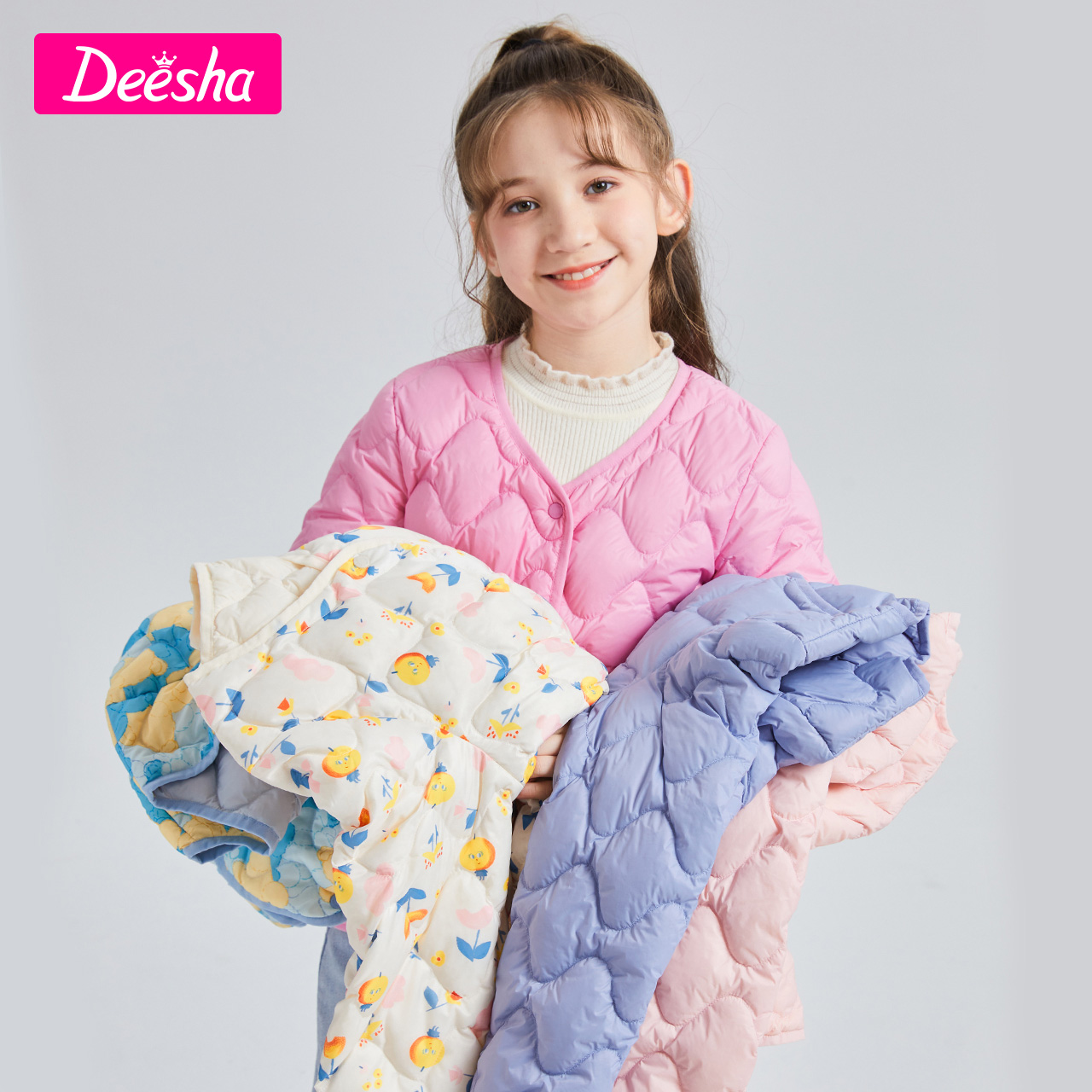 Disha 女の子用ダウンジャケット 2022年秋新作 ベビー 甘くて可愛い ファッション フード付き 薄手 ショートダウンジャケット