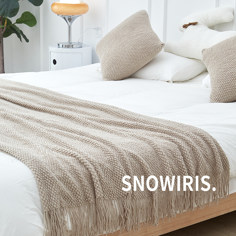 Nordic Solid Color Bed Runner Hotel and Guesthouse Versatile Bed Runner Casual Blanket Decorative Blanket Bed Throw Light Luxury Blanket