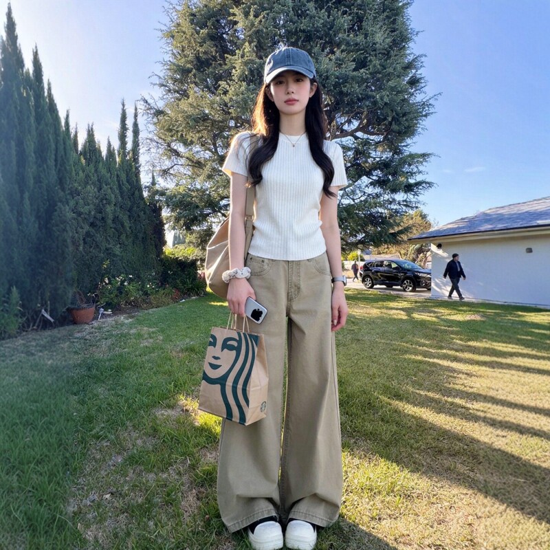 Salt-Style High-End Sportswear Set for Women, Summer Loose Fit, Slimming, Fashionable, Stylish Short-Sleeved Wide-Leg Pants, Casual Two-Piece Set Salt-Style High-End Sportswear Set for Women, Summer Loose Fit, Slimming, Fashionable, Stylish Short-Sleeved Wide-Leg Pants, Casual Two-Piece Set