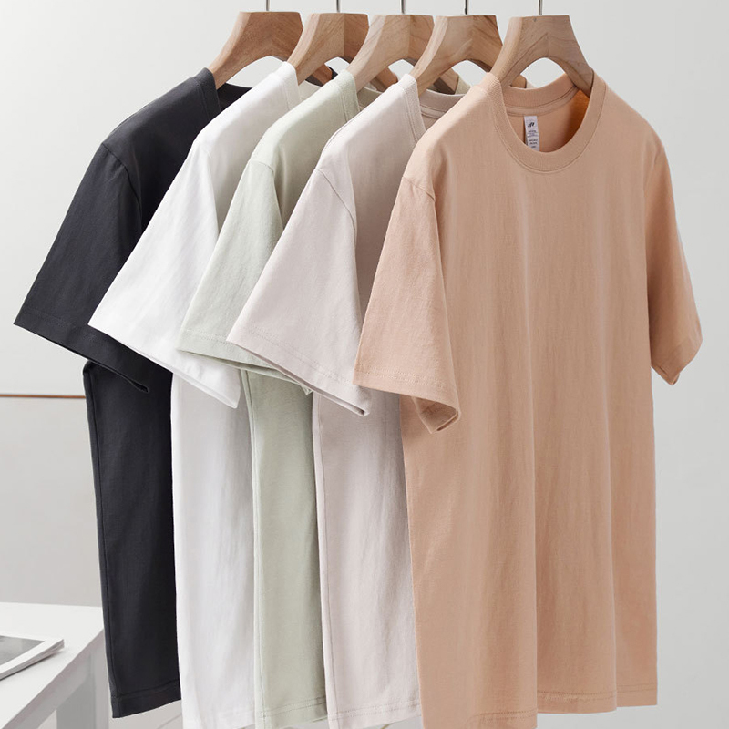 230g Pure Cotton Short-Sleeve T-Shirt, Pure White Inner Layer Base Shirt, Unisex Loose Basic Half-Sleeve Top