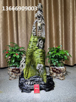 Golden nan wood carving gloomy wood ebony root carving ornaments rising step by step Maitreya God of Wealth attracting wealth children porch gifts