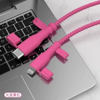 Кабельная муфта для кабеля передачи данных Apple 𬞟 Fruit + катушка [красный драконий фрукт — кабель и кабельная муфта одного цвета] с пылезащитной заглушкой