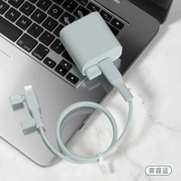 Apple 𬞟 Комплект из четырех предметов мощностью 20 Вт [голубой дымка — кабель и крышка кабеля одного цвета] с пылезащитной вилкой