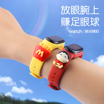 Xiaomi Bracelet 4 5 Wristband Millet Sports Bracelet Universal 3 Generations Nfc Version Cartoon Silicone Hand Wristband Three 45 Generations Custom Summer Personality Wave Cute strap Creative waterproof wristband Men and women