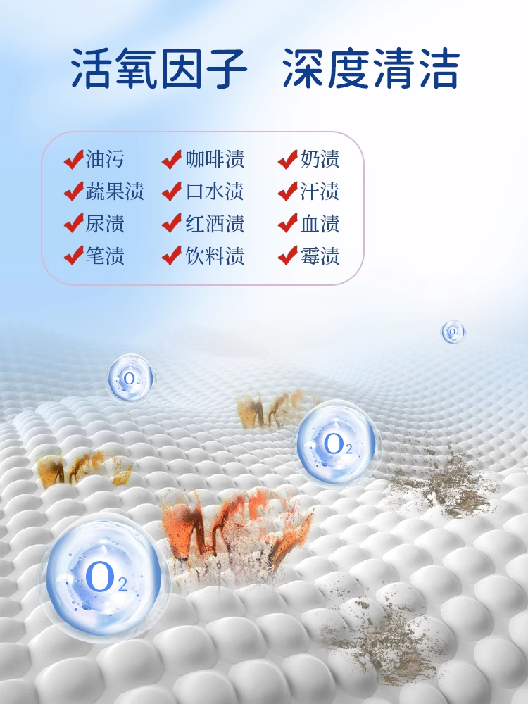 Explosive Salt Laundry Stain Remover, Strong Baby-Safe Color Bleach Powder, Removes Yellowing, Whitens, Bleaching Agent for White Clothes, Genuine Product