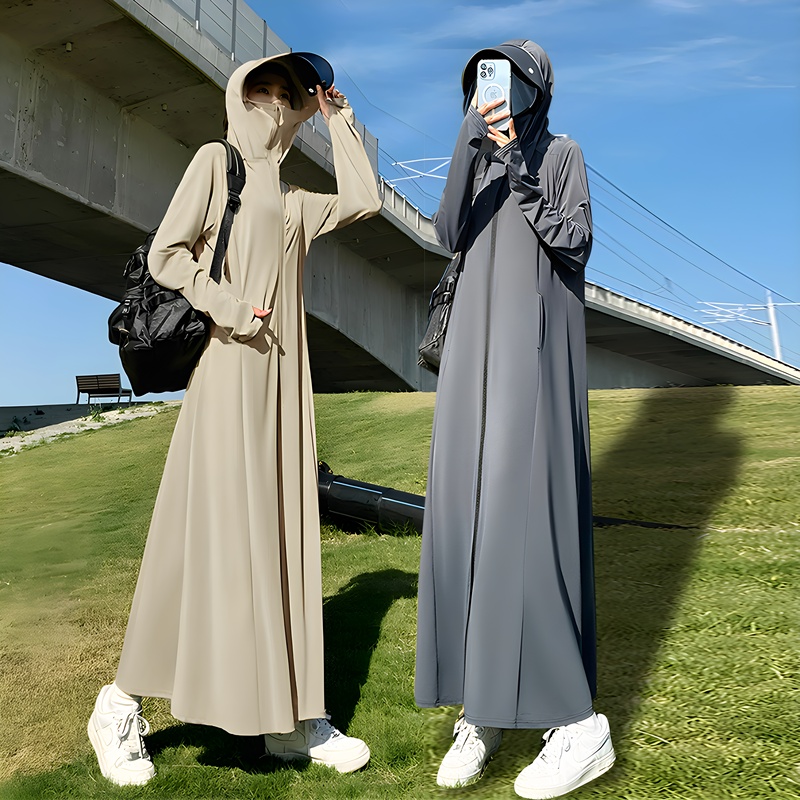 Japanese Imported Sun Protection Clothing for Women, Long Full-Body 2025 New Model, Ice Silk Breathable Extra-Long Style for Riding Electric Bikes, Uv Protection