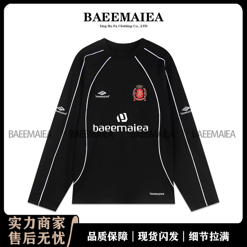 Baeemaiea Paris Long-Sleeved Jersey Manchester United Co-Branded No. 10 Jersey, Unisex Loose and Versatile T-Shirt Top
