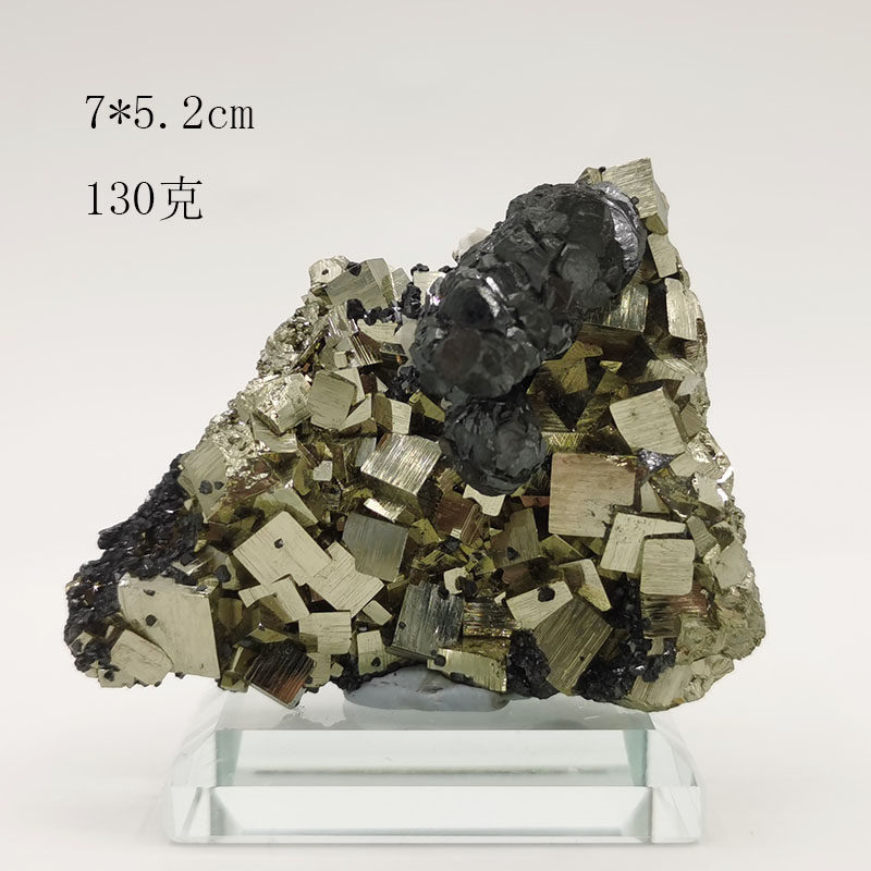 天然の黄鉄鉱結晶原石、閃亜鉛鉱共生鉱物標本、一般向け科学教育用装飾展示品