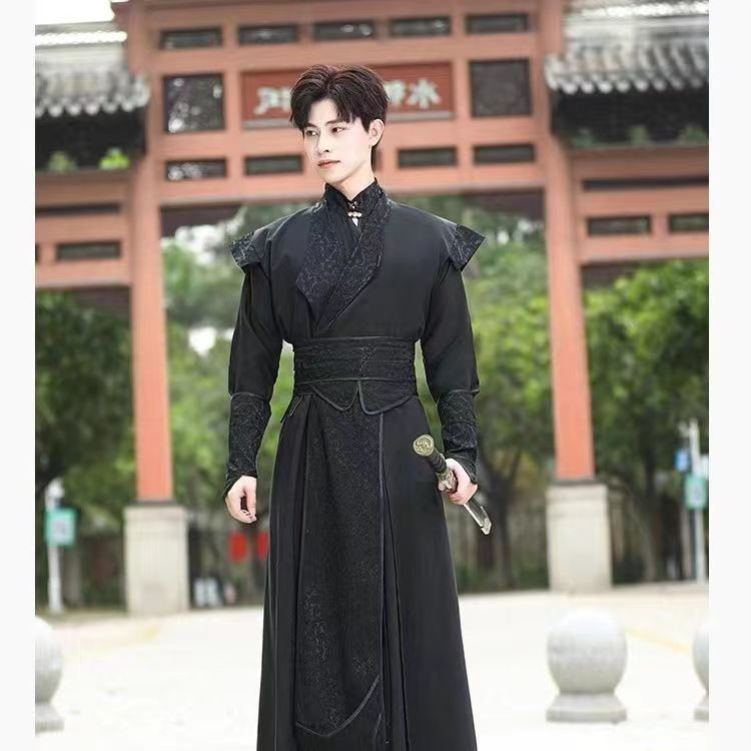 黒コスプレ衣装 Mo Ran/Hei Shui He Xuan/Zhou Hui/Chang Geng/Erha と白猫の騎士 Hanfu