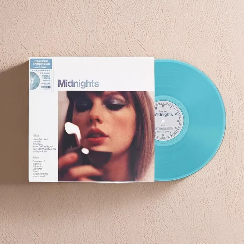 Authentic Taylorswift Midnights Midnight Moon Blue Vinyl Record Lp Authentic Taylorswift Midnights Midnight Moon Blue Vinyl Record Lp