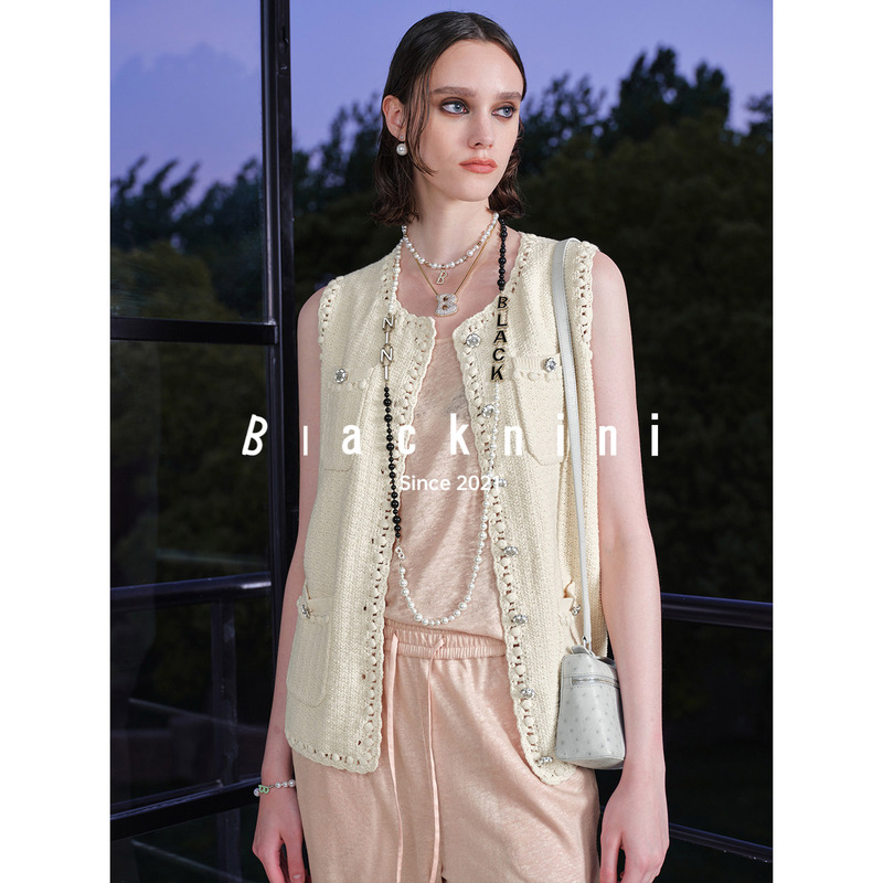 Blacknini 5Th Anniversary (Tricolor) "Rainbow Vest" Handmade Lace Sleeveless Round Neck Vest