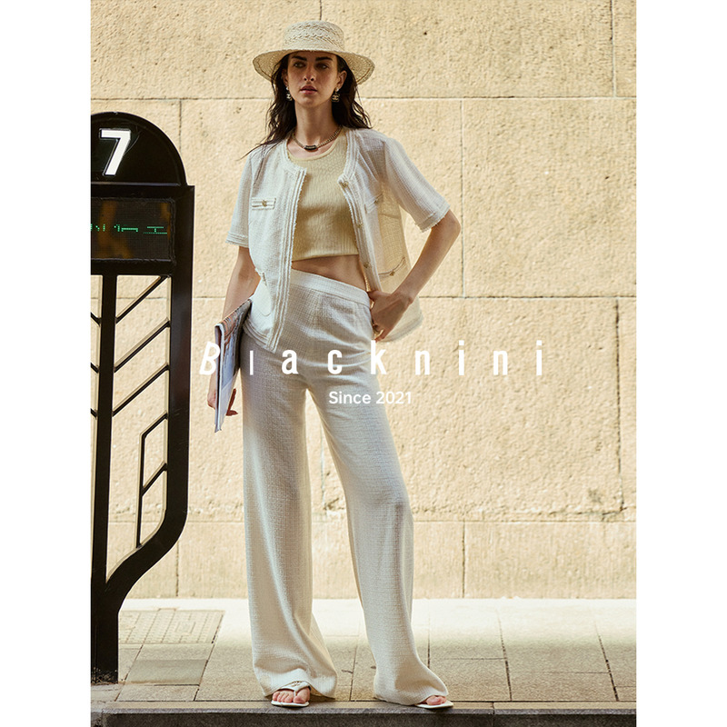 Blacknini's "Smoothie Set" Is Fragrant and Classic! Italian Light and Airy Linen Texture Fragrant Short-Sleeved Jacket and Pants