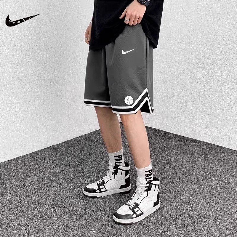 2024 новые спортивные штаны для старшеклассников, свободные повседневные брюки с пятью точками, мужские тренировочные тонкие баскетбольные шорты для фитнеса и бега