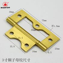 Pure copper hinges 2 5-inch invisible door hinges for wardrobe doors 3-inch butterfly hinges slot-free hinges