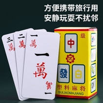 Paper mahjong 108 waterproof plastic cards small mini playing cards travel poker mahjong playing cards for the elderly at home