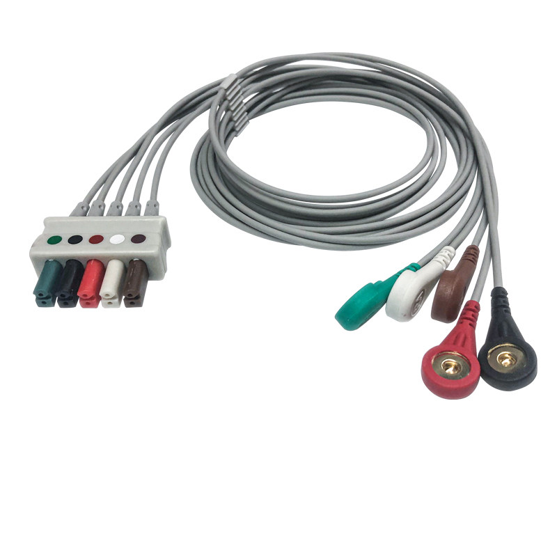 兼容迈瑞监护仪配件T5Ipm/iMEC UMEC81012心电导联线分体五导扣式