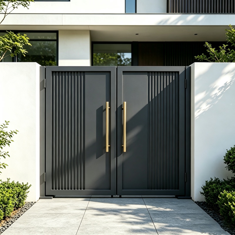 Aluminum Alloy Courtyard Door for Villa, Outdoor Single/Double Opening Gate, Aluminum Art Door for Self-Built House, Yard Door, Community Entrance Garden Door Aluminum Alloy Courtyard Door for Villa, Outdoor Single/Double Opening Gate, Aluminum Art Door for Self-Built House, Yard Door, Community Entrance Garden Door
