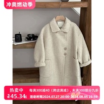 Korean childrens clothing for girls and older children woolen coats spring and autumn styles for children and babies stylish and trendy boys mid-length coats