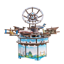 Toy assembled eight-sound box Sky Track Diy Music Box Block Rotating Aircraft Childrens Gift Boys Toys