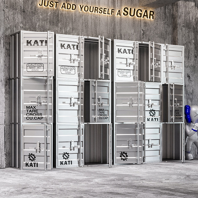 Retro American Industrial Wind Display Cabinet Multi Door Containing Cabinet Box Fitness More Wardrobe Supermarket storage deposit filing cabinet-Taobao