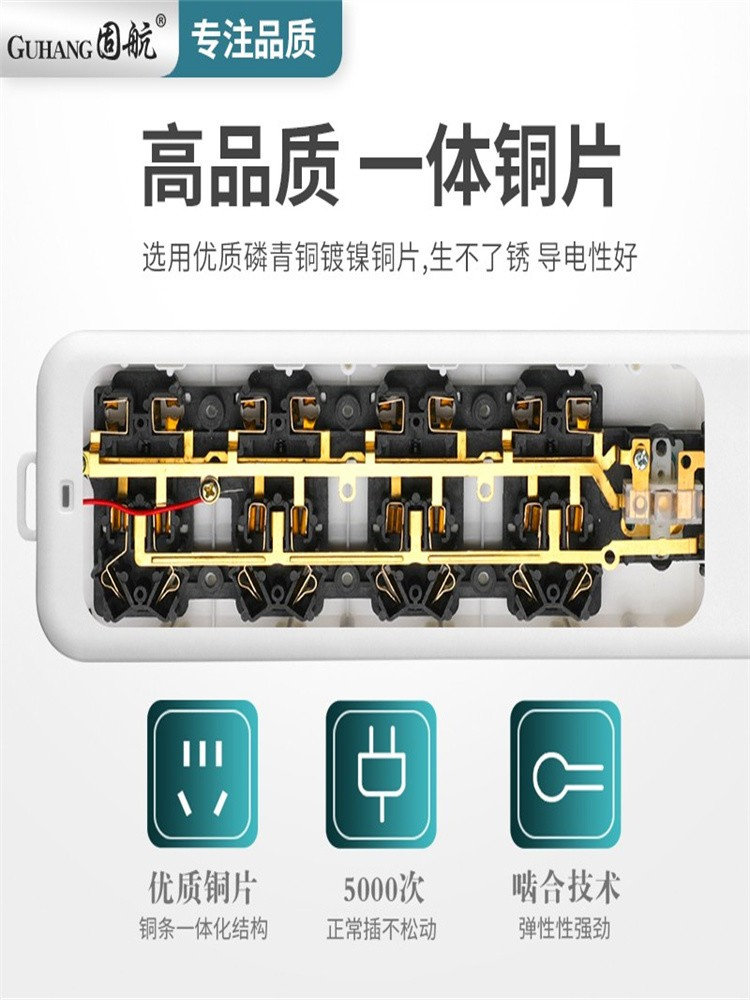 Two-Prong Multi-Functional Socket, Two-Prong Plug, Dormitory Charging Power Strip, Household Switch Extension Cord Power Strip
