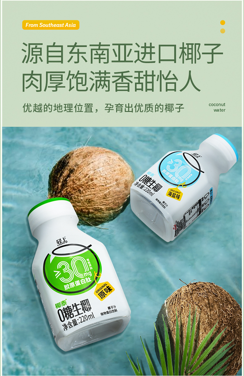 【网红椰汁】轻上椰汁饮品220ml*10瓶椰奶