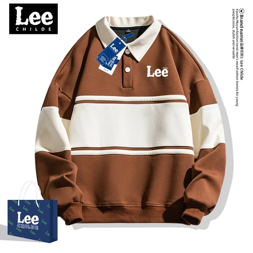 Демисезонная футболка polo, мужская универсальная ретро толстовка, оверсайз