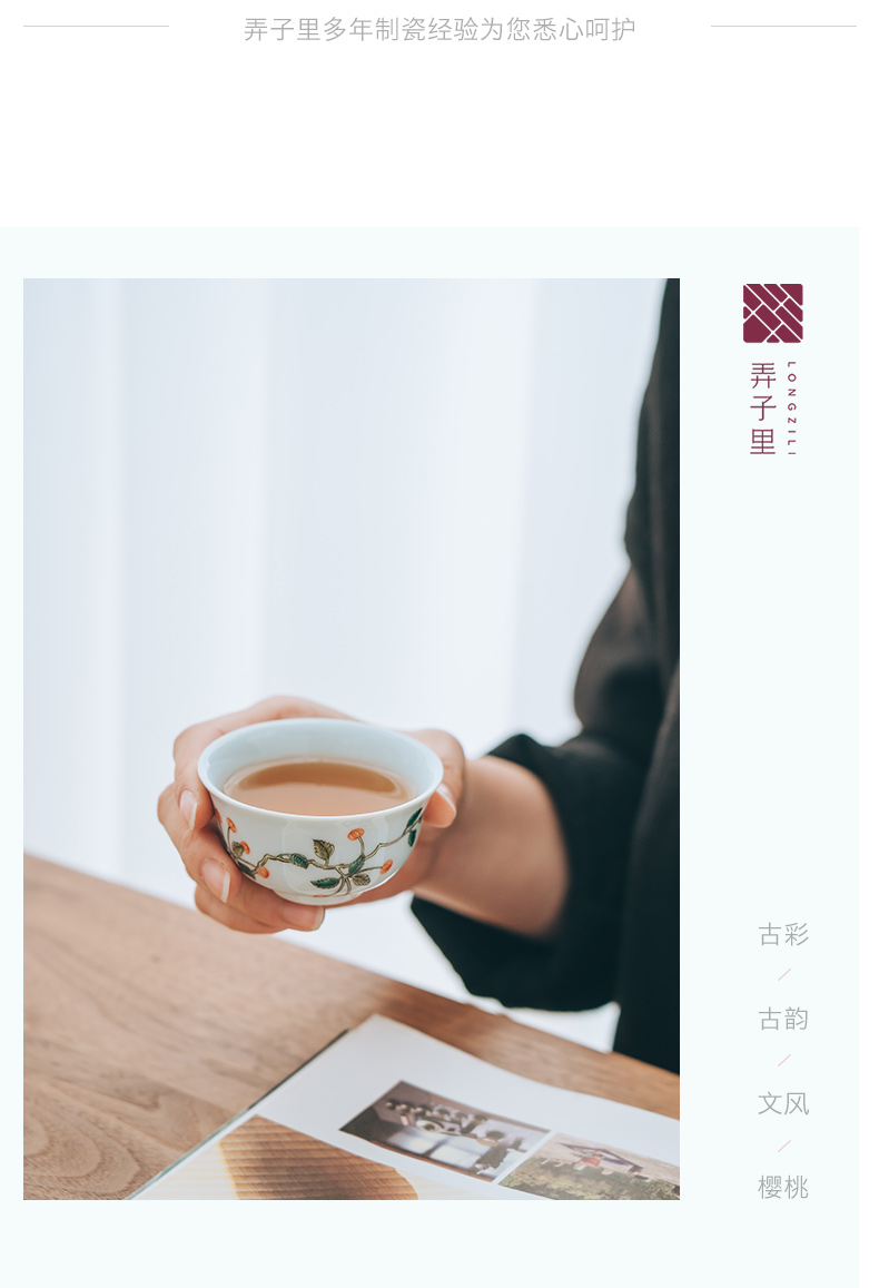 Made in jingdezhen pure manual kung fu tea cups of household ceramics large master cup white porcelain tea cups