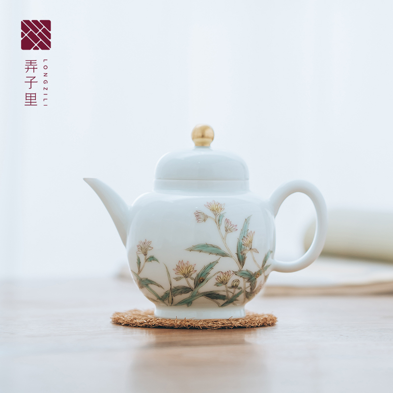 Made in jingdezhen porcelain kung fu tea teapot pure manual hand - Made capacity big palace the lantern is not it
