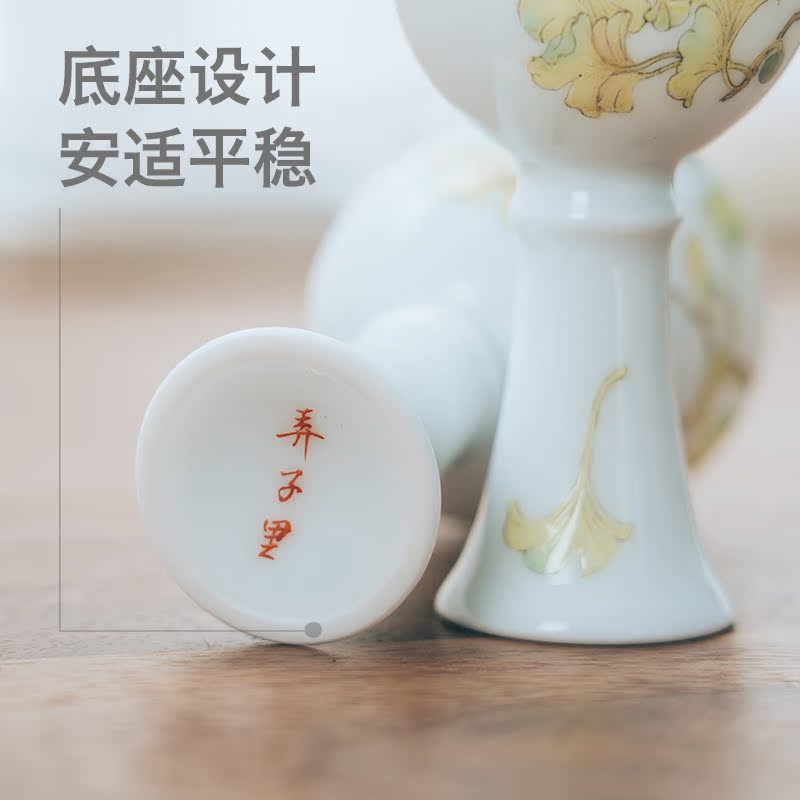 Get in ginkgo powder enamel goblet of jingdezhen ceramics master kung fu tea cup single CPU