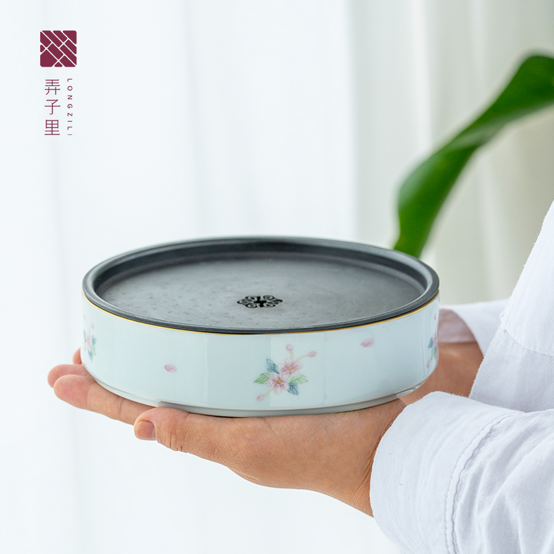 Lane. Gas up of archaize of blossoming mud haitang tin GaiHu bearing. The Jingdezhen ceramic kung fu tea set