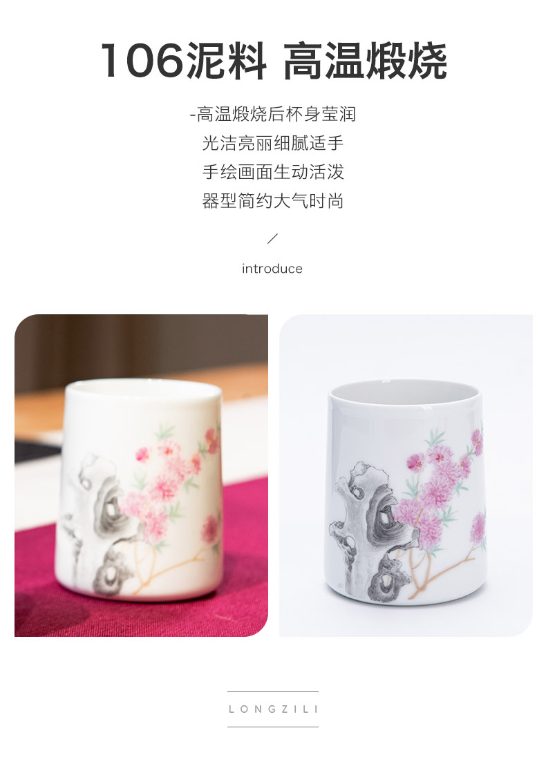 Make white porcelain in jingdezhen kung fu tea tea cup pure manual hand - made household contracted hand master trophy cup