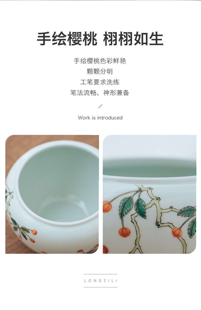 Get in large - sized ceramic water home writing brush washer tea vessel spare parts JingDe wash cup tea to wash