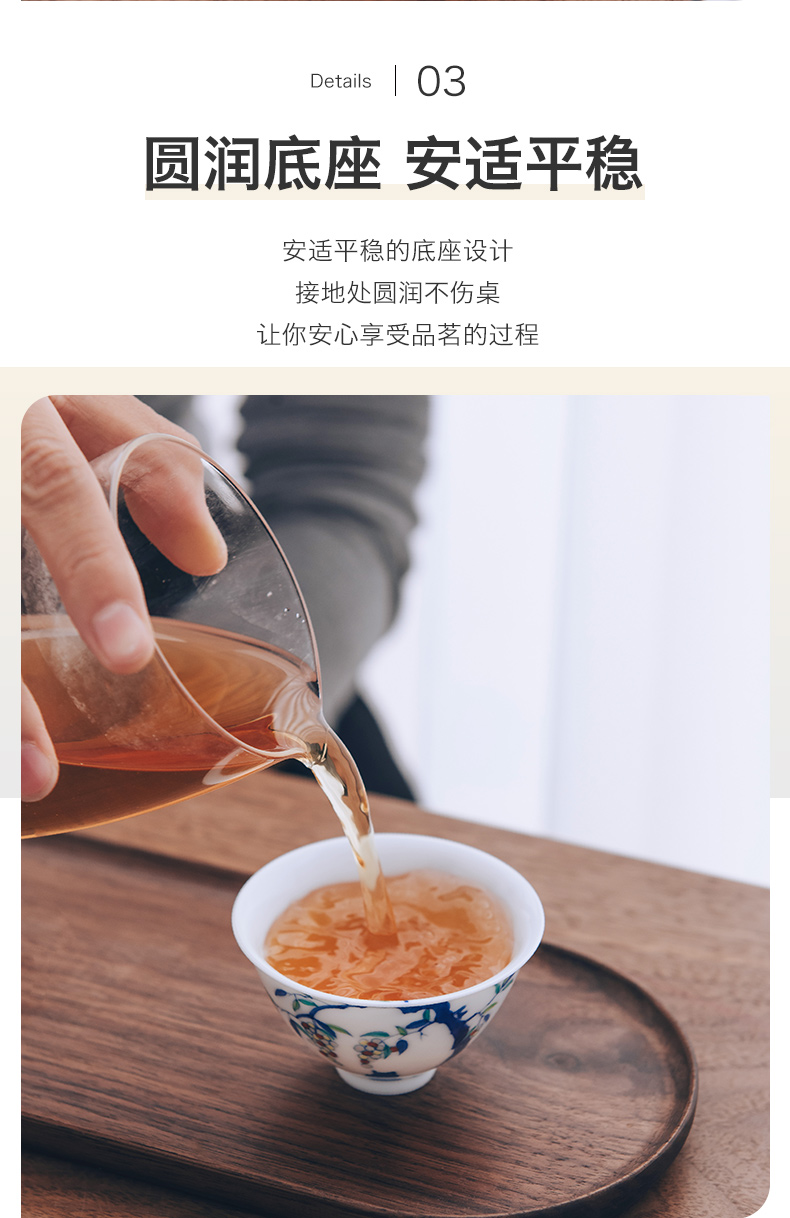 Made in jingdezhen blue and white color bucket hand - Made ceramic masters cup sample tea cup pure manual grape cups of kung fu tea set