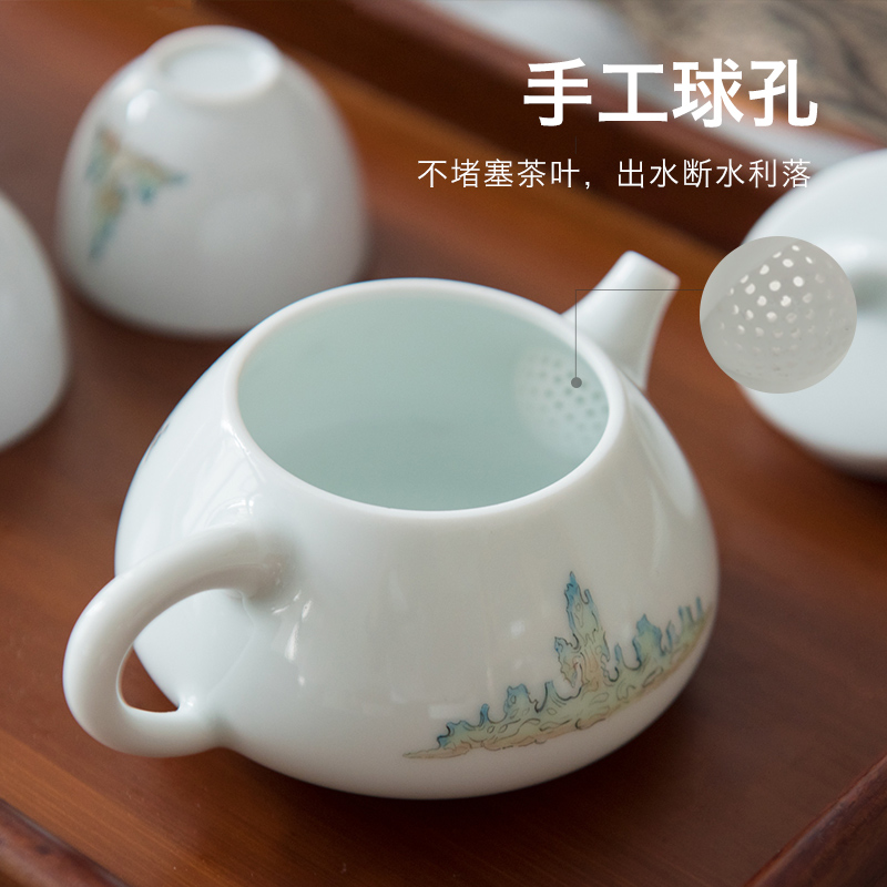 Make kung fu tea set not it in jingdezhen ceramics glass pot of household hand - made stone gourd ladle little teapot single pot