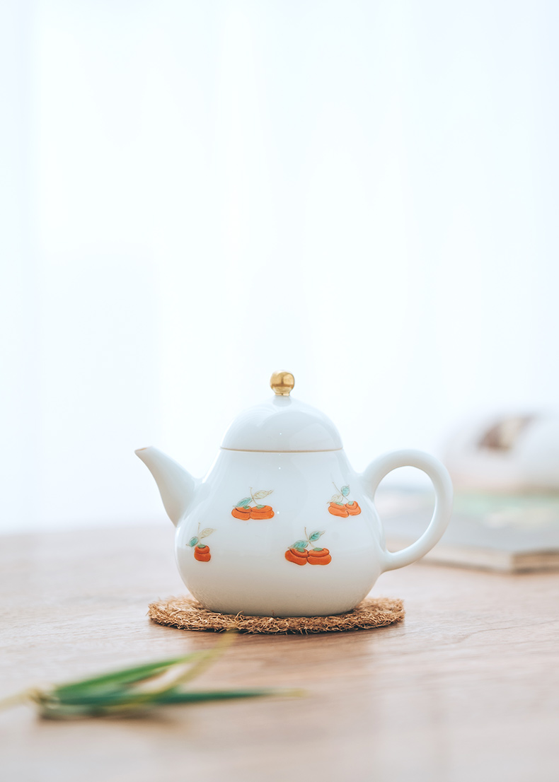 Made in jingdezhen ceramic checking the pear - shaped pot a pot of single with two cups of kung fu tea set teapot