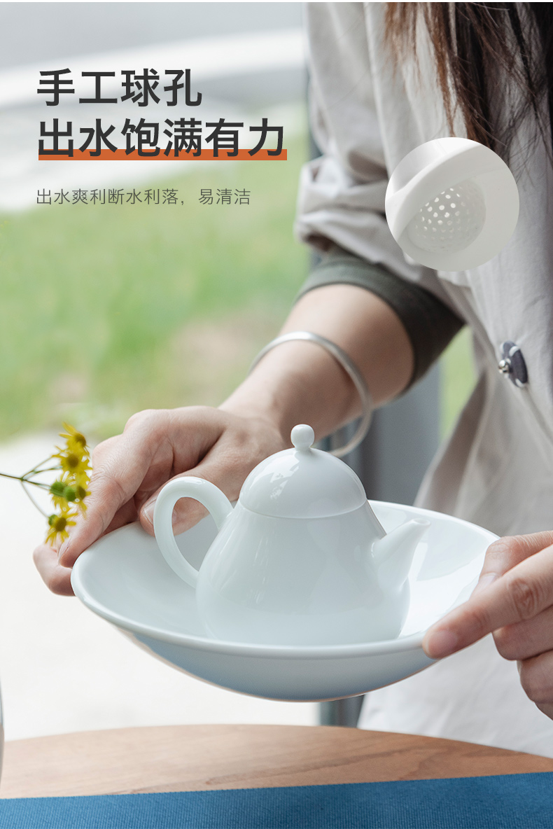 Get in one suit small capacity by filtering the teapot pot of jingdezhen kung fu tea pot of ceramic teapot