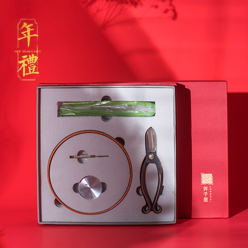 Furnishing articles made in jingdezhen flower arranging Chinese kung fu tea sets accessories, household ceramic flower implement scissors gift box