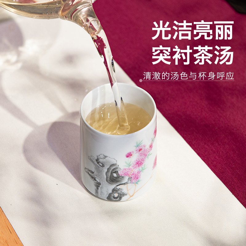 Make white porcelain in jingdezhen kung fu tea tea cup pure manual hand - made household contracted hand master trophy cup