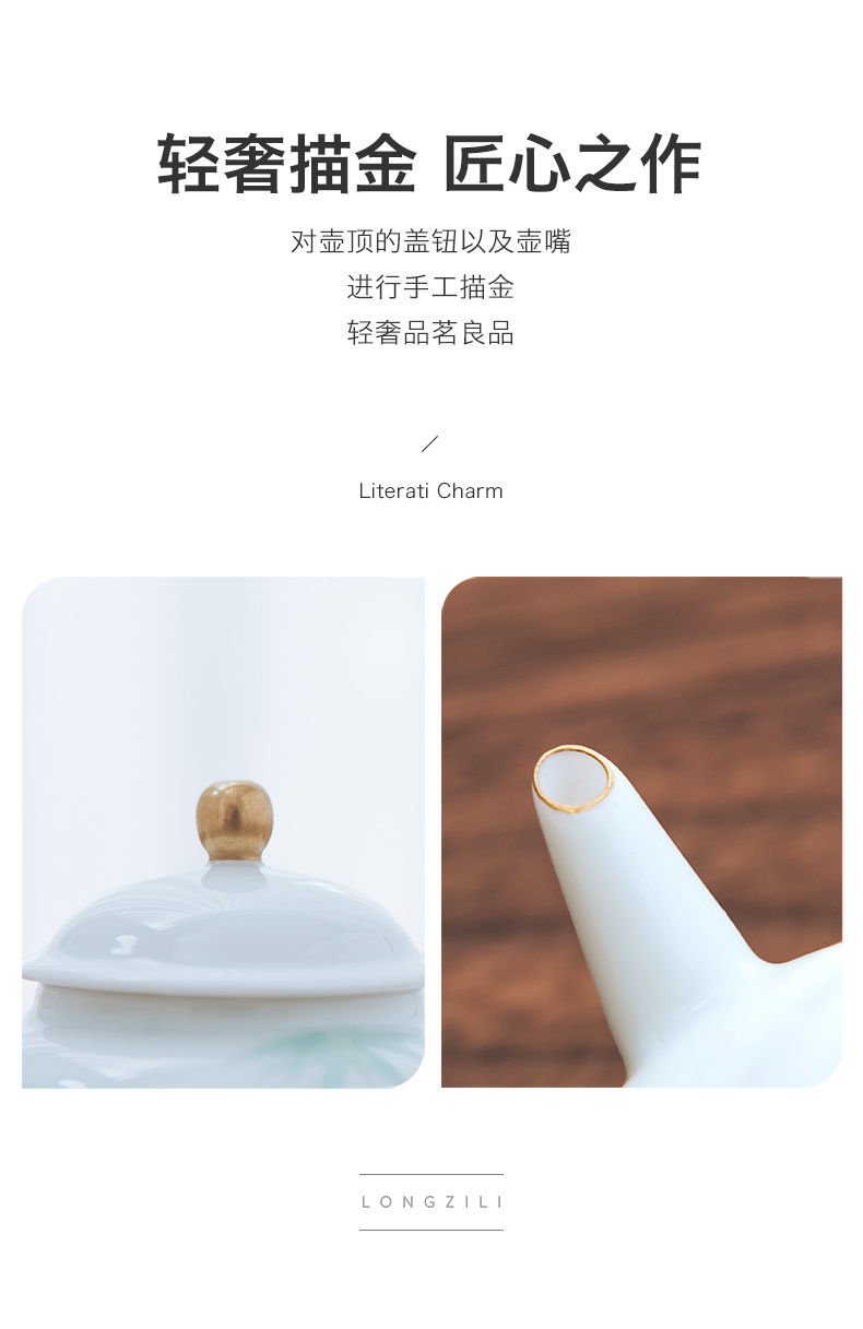Get in the manual of violet arenaceous kung fu tea pot jingdezhen tea set small teapot little teapot with one person
