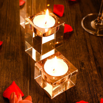 Crystal glass candlestick European style candle cup Valentines Day romantic candlelight dinner B&B hotel wedding birthday decoration