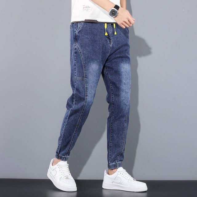 ພາກຮຽນ spring ແລະດູໃບໄມ້ລົ່ນ Jeans ຜູ້ຊາຍ Jeans ໃຫມ່ຂອງຜູ້ຊາຍ Trendy Loose Leg Harem Pants Autumn and Winter Workwear Long Pants