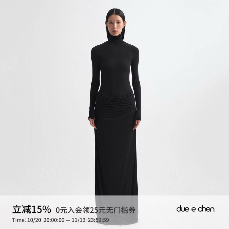 Due E Chen Pleated High-Neck Dress｜Sculptural Tailoring